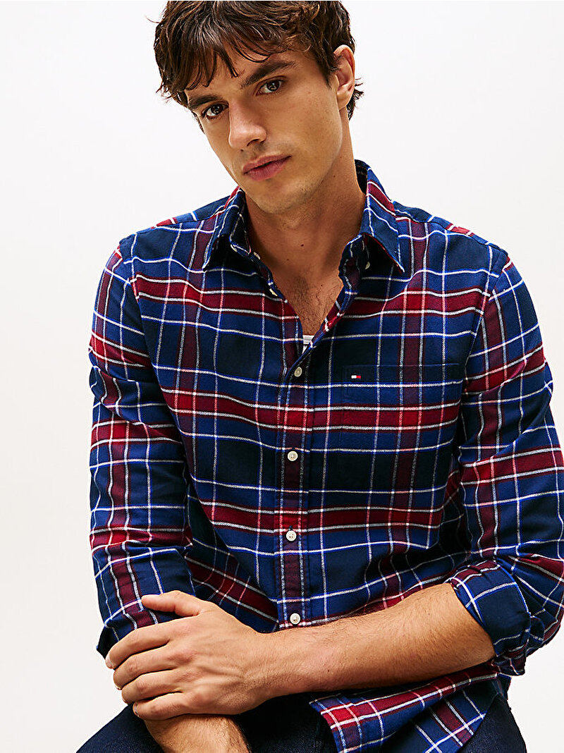 Erkek Hero Flannel Tartan Gömlek Çok renkli MW0MW404730MS