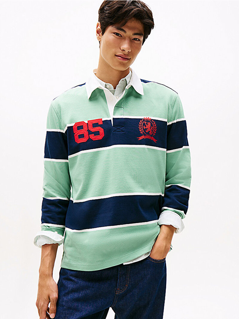 Erkek TJM Relax Stripe Rugby Polo T-shirt Çok renkli DM0DM22074MAS