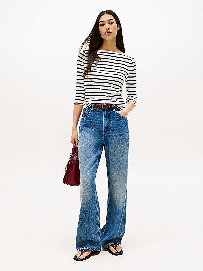 Kadın Slim Cody Boat Neck T-shirt Çok renkli WW0WW4058903L