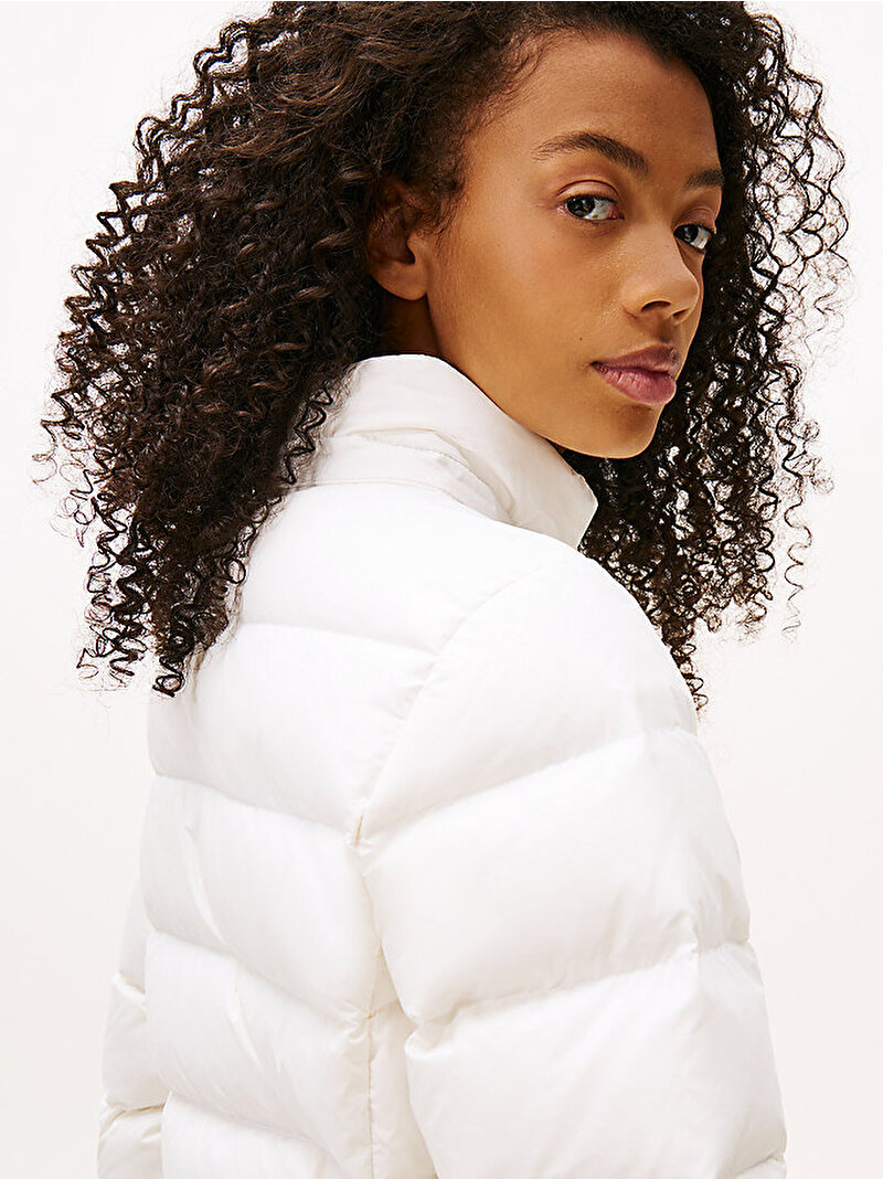 Kadın TJW Essential Hooded Puffer Mont Ekru DW0DW18864YBL