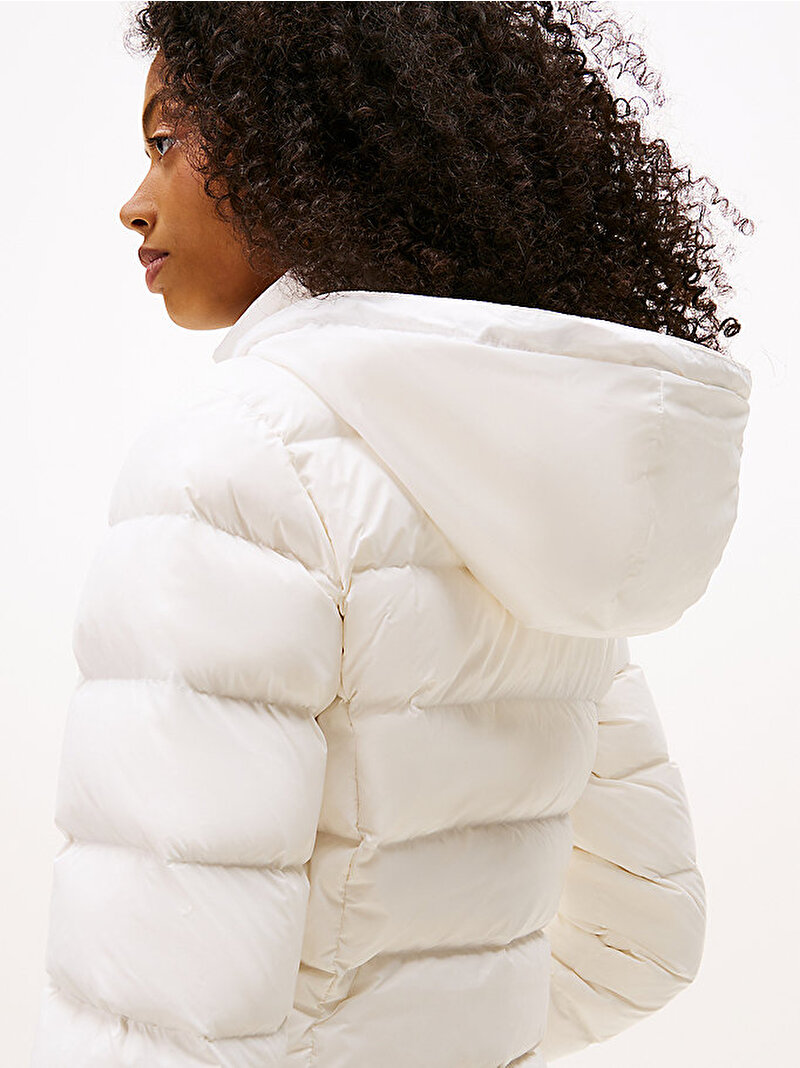 Kadın TJW Essential Hooded Puffer Mont Ekru DW0DW18864YBL