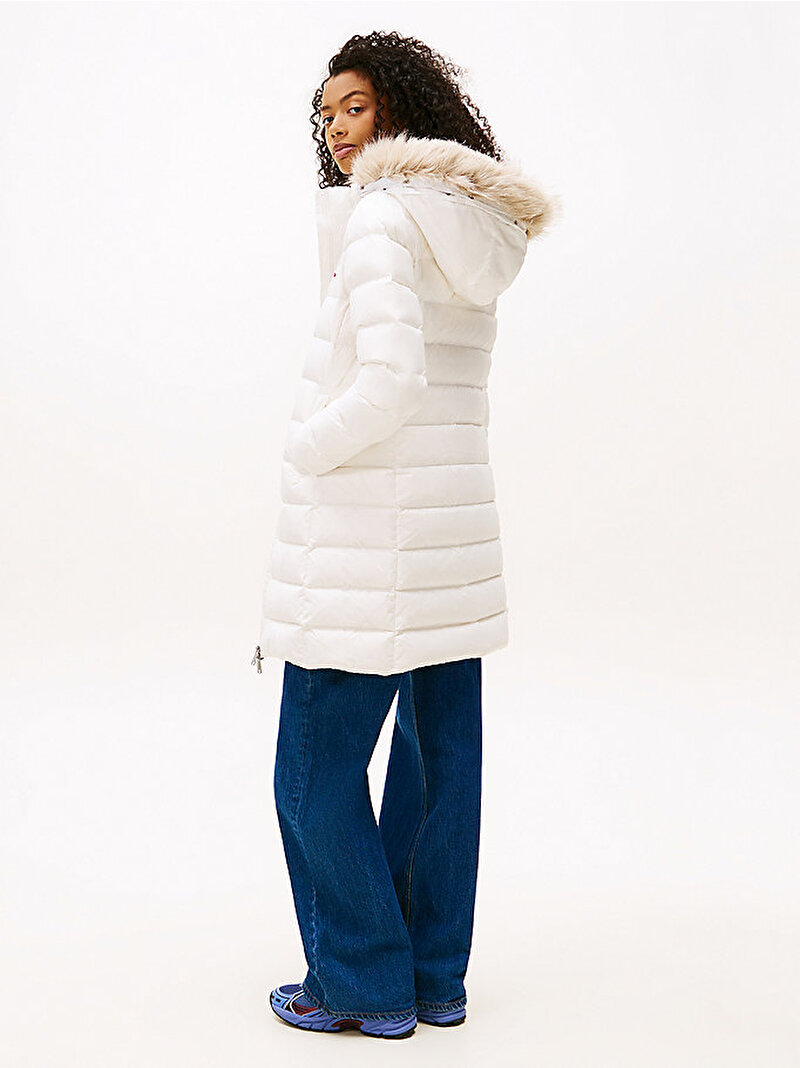 Kadın TJW Essential Hooded Puffer Mont Ekru DW0DW18864YBL