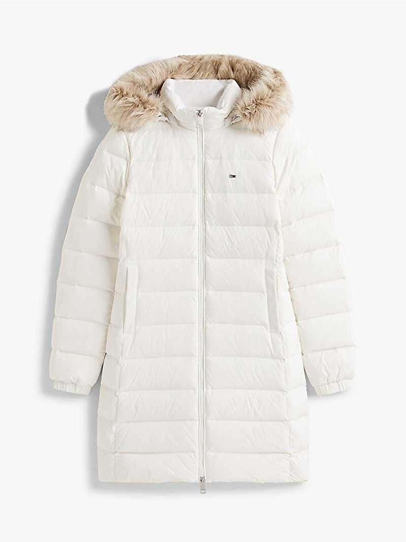 Kadın TJW Essential Hooded Puffer Mont Ekru DW0DW18864YBL