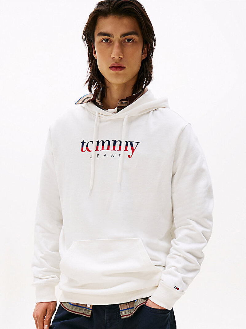 Erkek TJM Regular Dna Hoodie Ekru DM0DM22113YBL