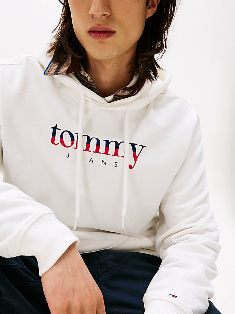 Erkek TJM Regular Dna Hoodie Ekru DM0DM22113YBL
