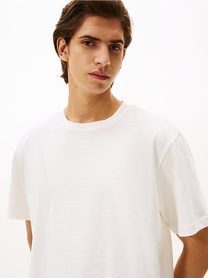 Erkek Small Crest Graphic T-shirt Ekru MW0MW40019YBL