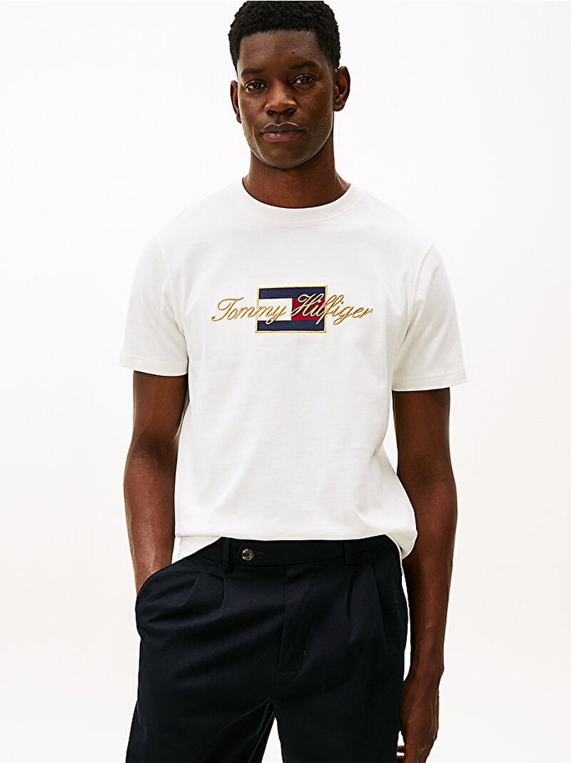 Erkek Icon Gold T-shirt Ekru MW0MW41500YBL