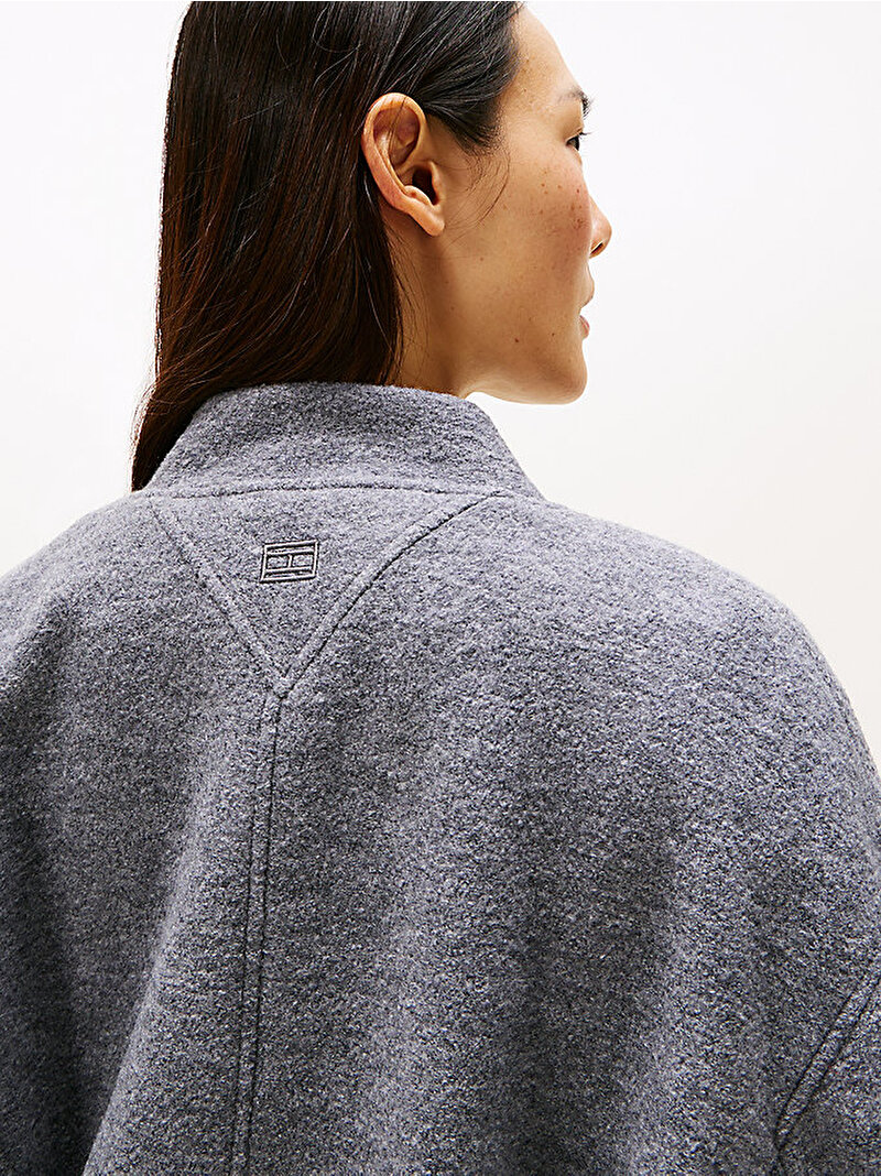 Kadın Wool Texture Regular Bomber Ceket Gri WW0WW45724P03