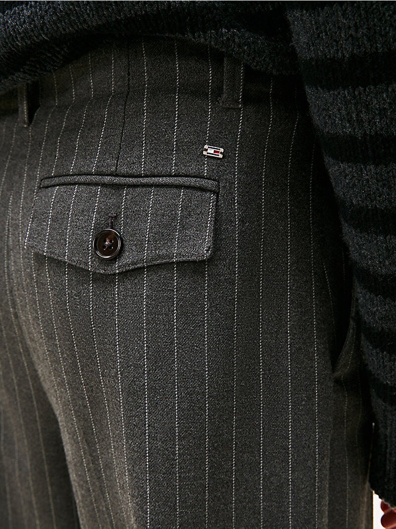Kadın Pinstripe Loose Straight Pantolon Gri WW0WW475500CT