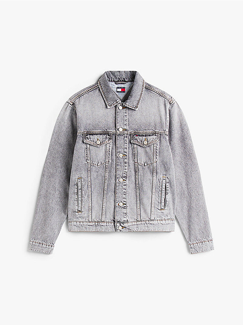 Erkek Ryan Regular Trucker Denim Ceket Gri DM0DM219641DA