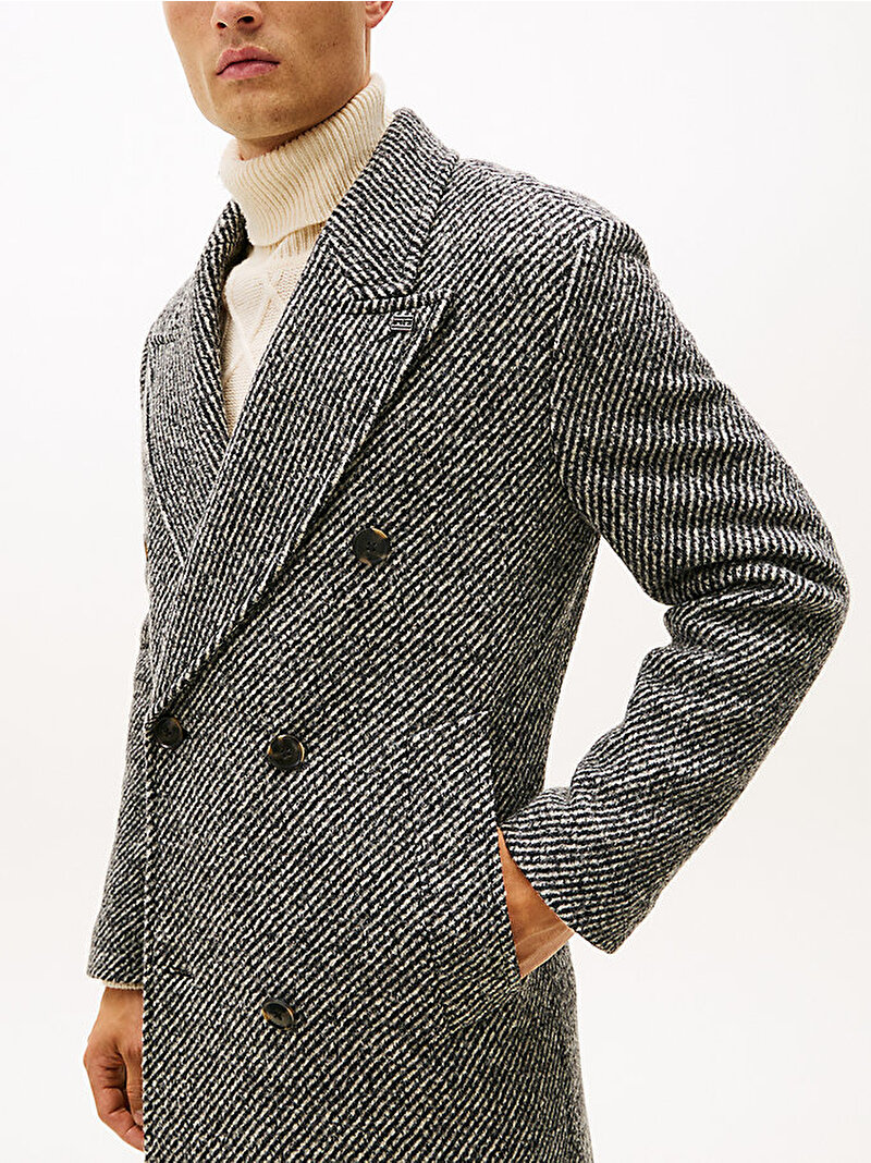 Erkek Dc Paattern Tweed Kaban Gri MW0MW40763BDS