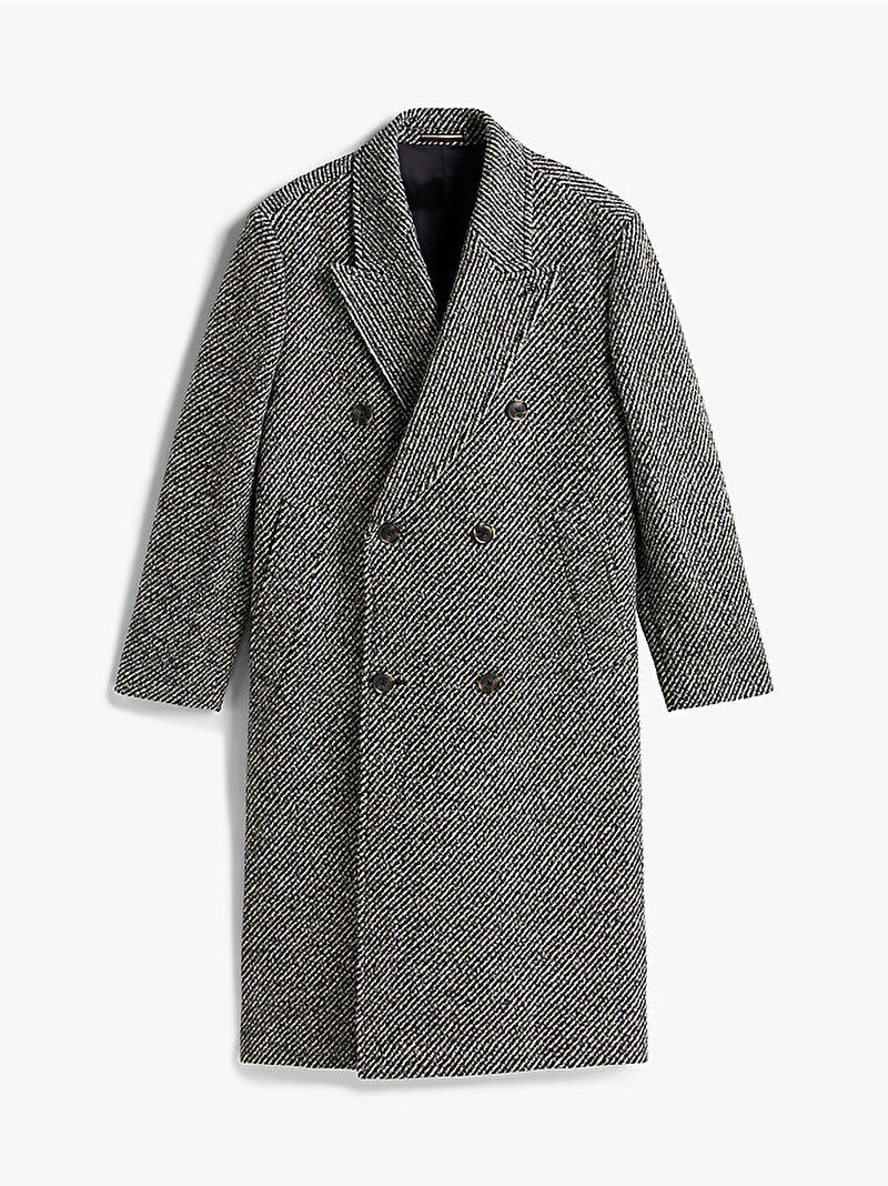 Erkek Dc Paattern Tweed Kaban Gri MW0MW40763BDS