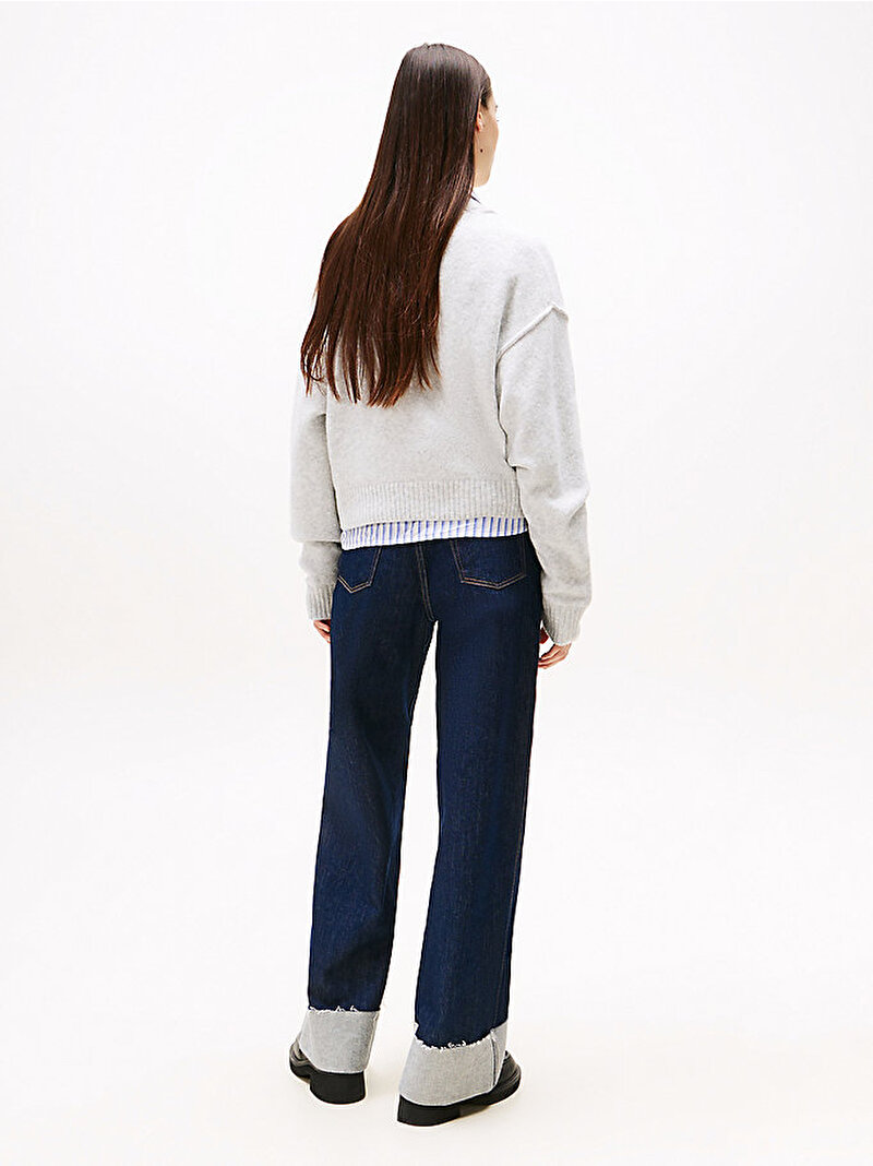 Kadın TJW Varsity Vneck Kazak Gri DW0DW21711P09