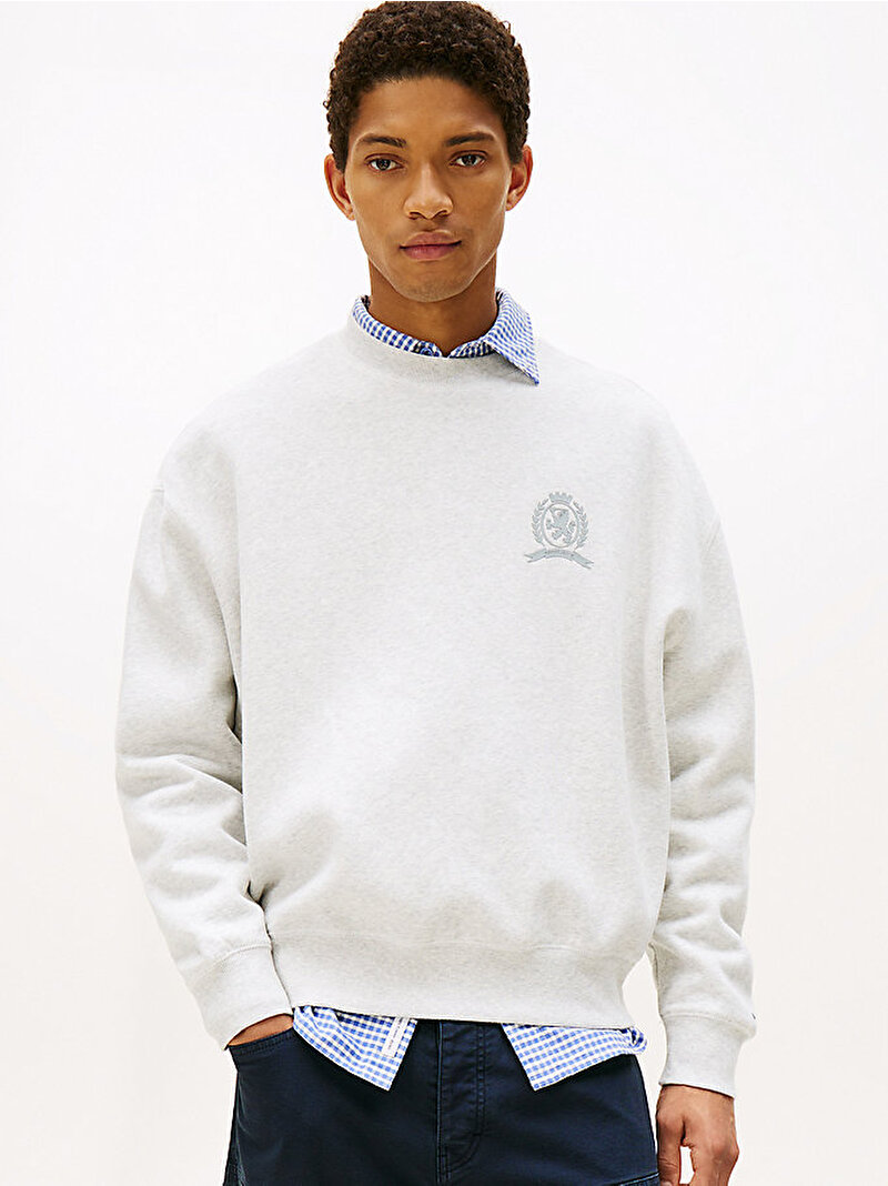 Erkek TJM 90s Washed Tonal Sweatshirt Gri DM0DM22084P09