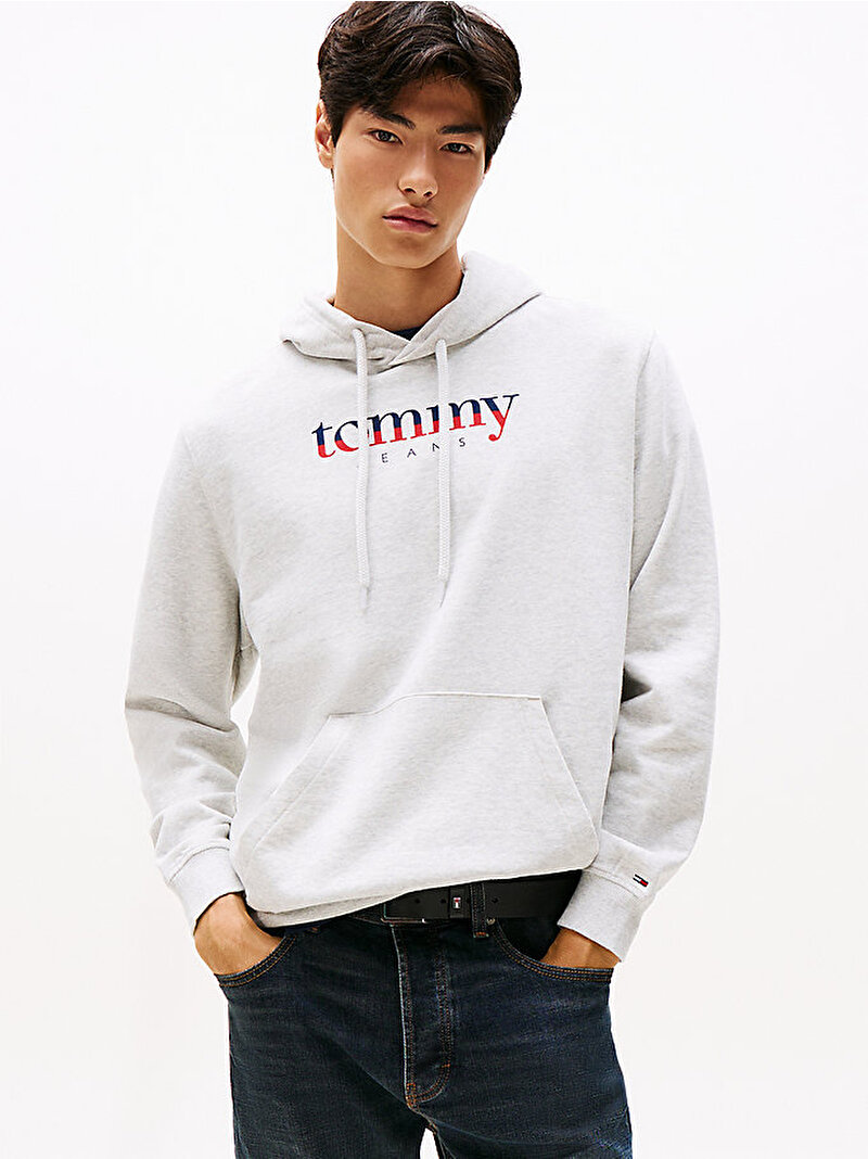 Erkek TJM Regular Dna Hoodie Gri DM0DM22113P09