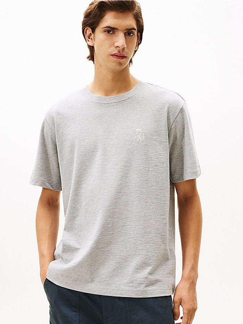 Erkek Small Crest Graphic T-shirt Gri MW0MW40019P97