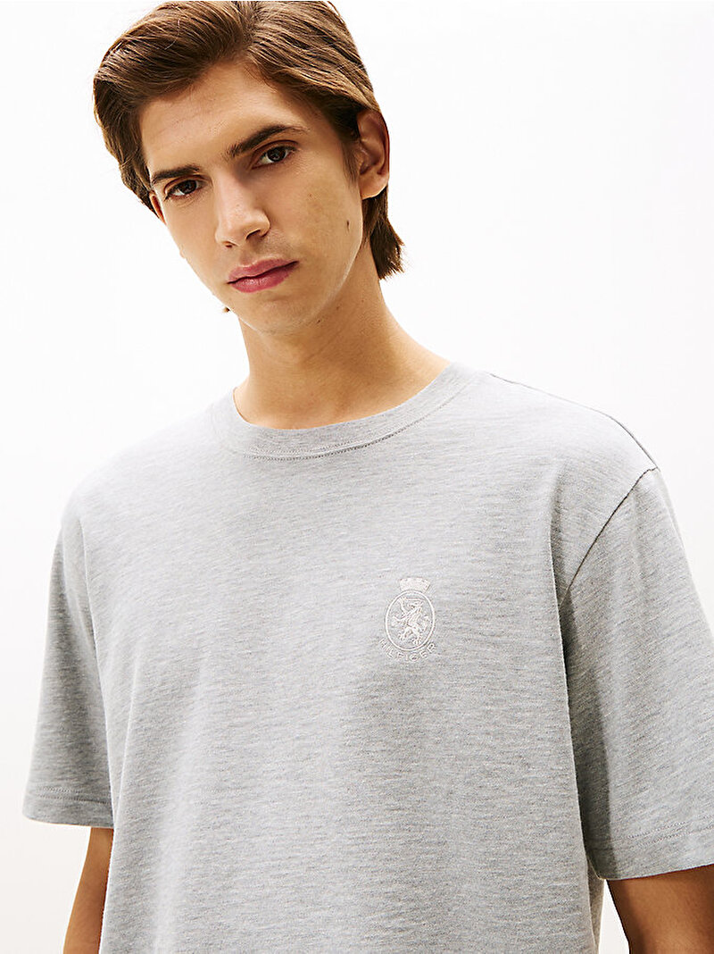 Erkek Small Crest Graphic T-shirt Gri MW0MW40019P97
