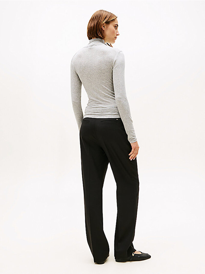 Kadın Slim Soft Roll-nk T-shirt Gri WW0WW48268PKH