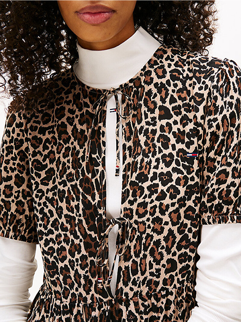 Kadın TJW Tie Detail Mini Elbise Kahverengi DW0DW214880HD