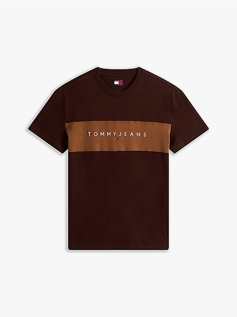 Erkek TJM Regular Colorblock T-shirt Kahverengi DM0DM21933GS7