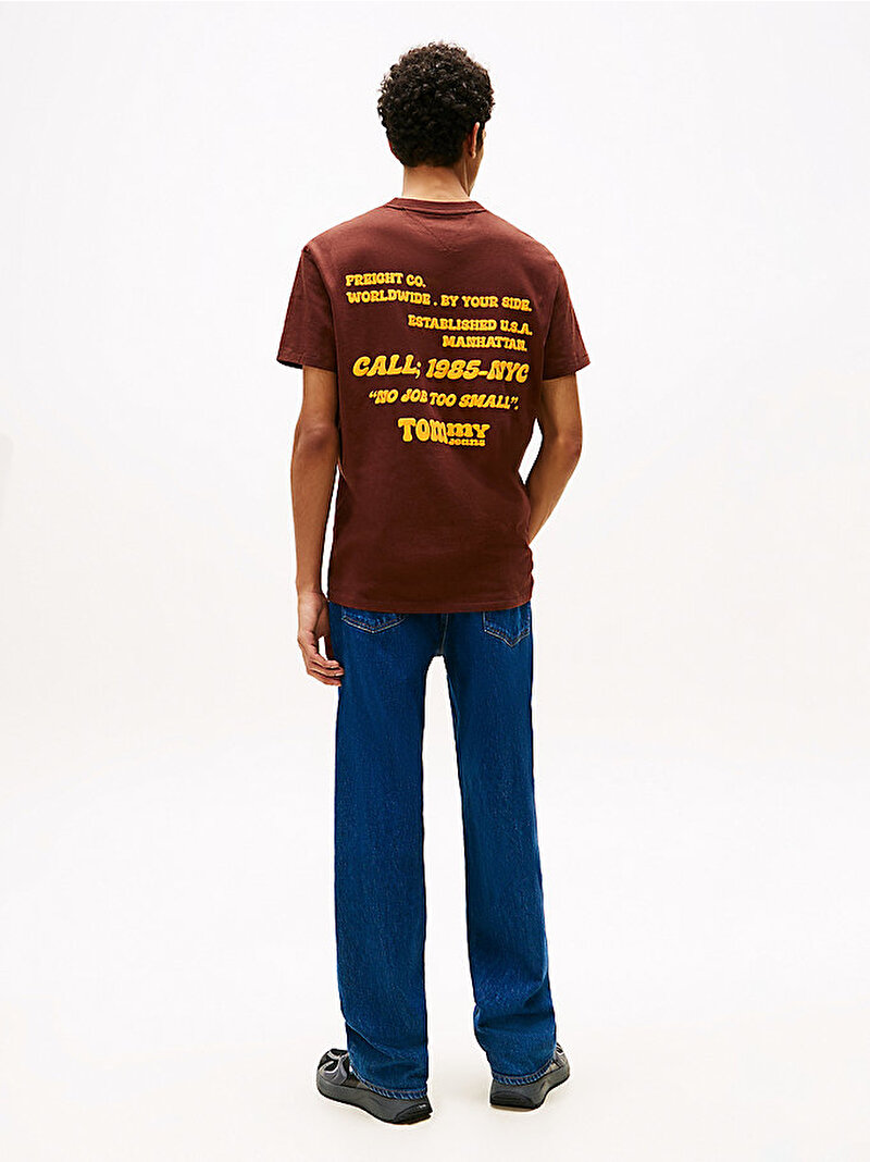 Erkek TJM Regular Font Play T-shirt Kahverengi DM0DM22050GS7