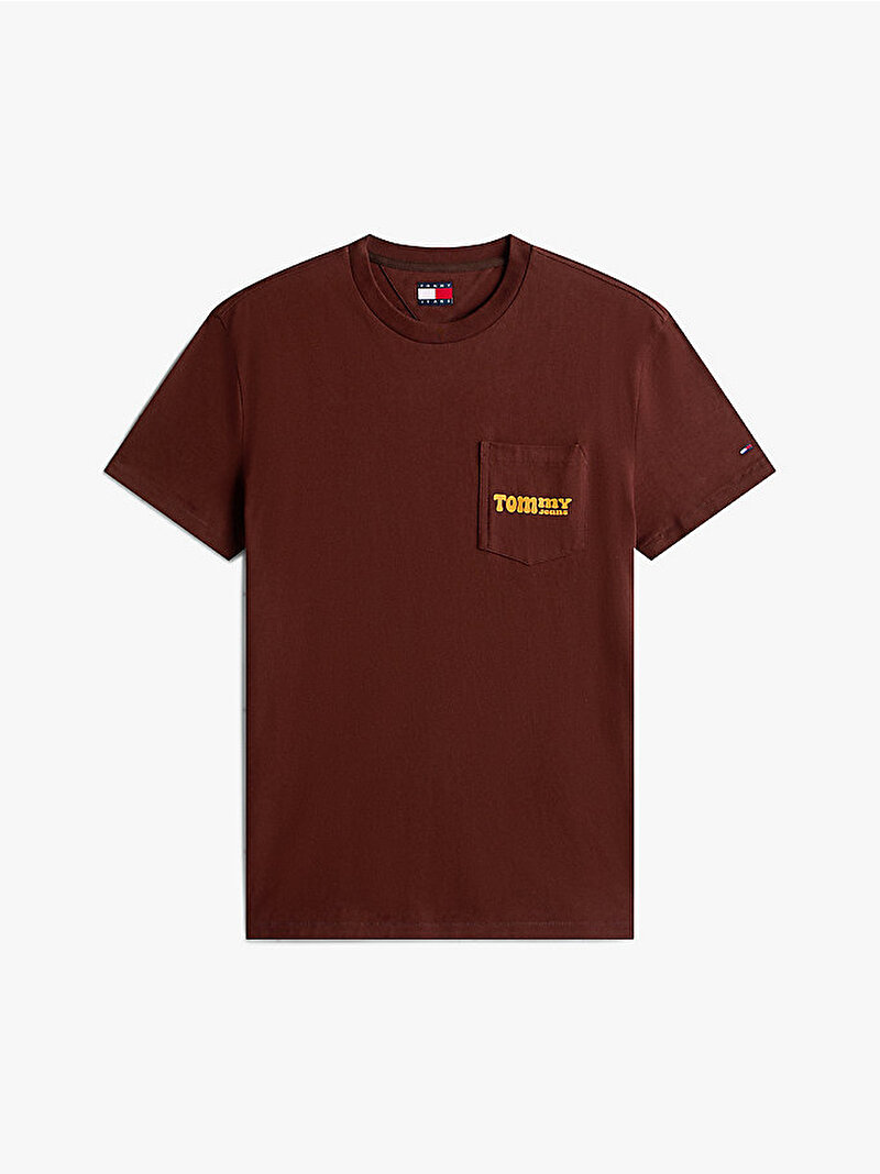 Erkek TJM Regular Font Play T-shirt Kahverengi DM0DM22050GS7