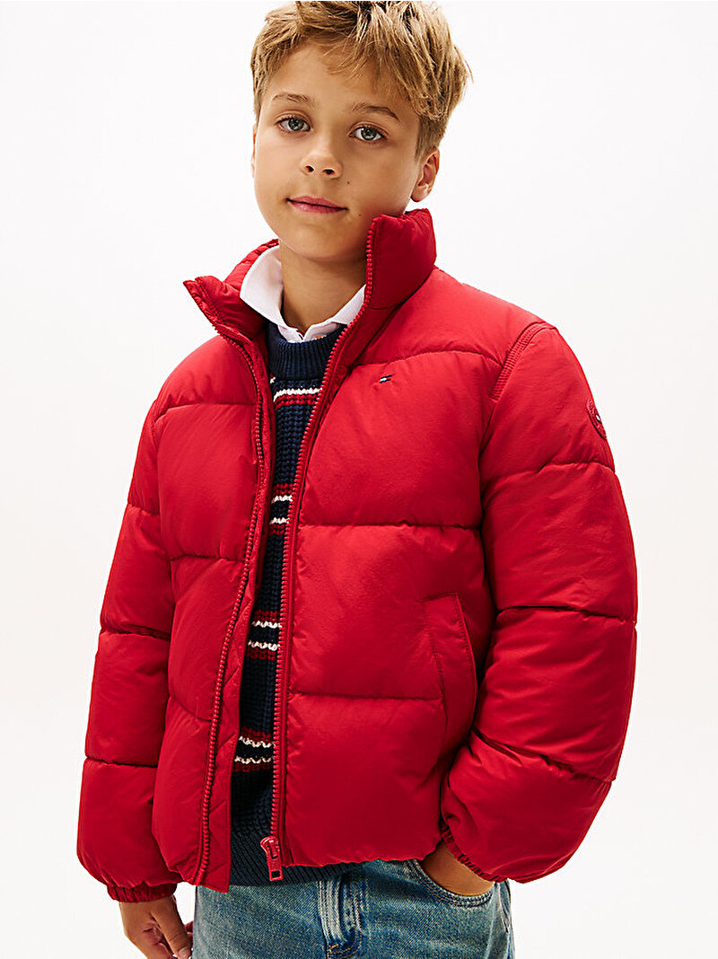 Çocuk Unisex Flag Puffer Mont Kırmızı KS0KS00717XLD