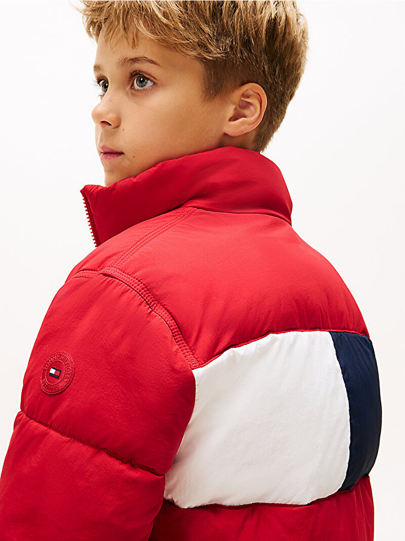 Çocuk Unisex Flag Puffer Mont Kırmızı KS0KS00717XLD
