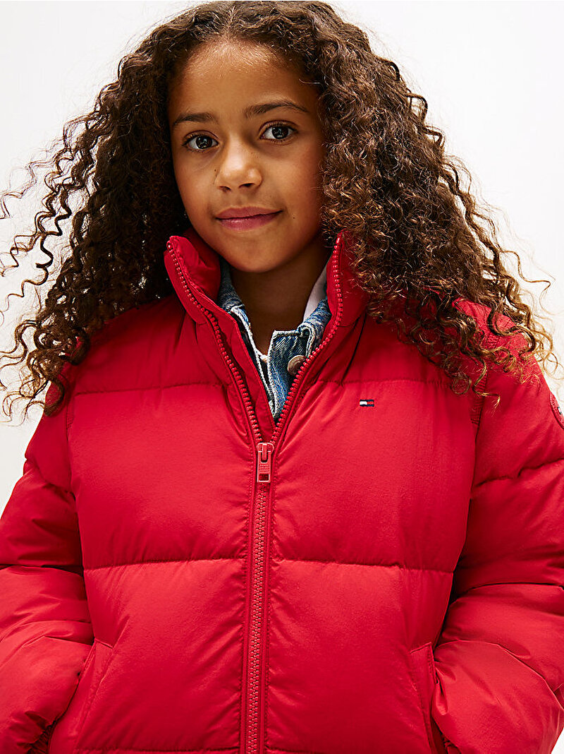 Çocuk Unisex Flag Puffer Mont Kırmızı KS0KS00717XLD