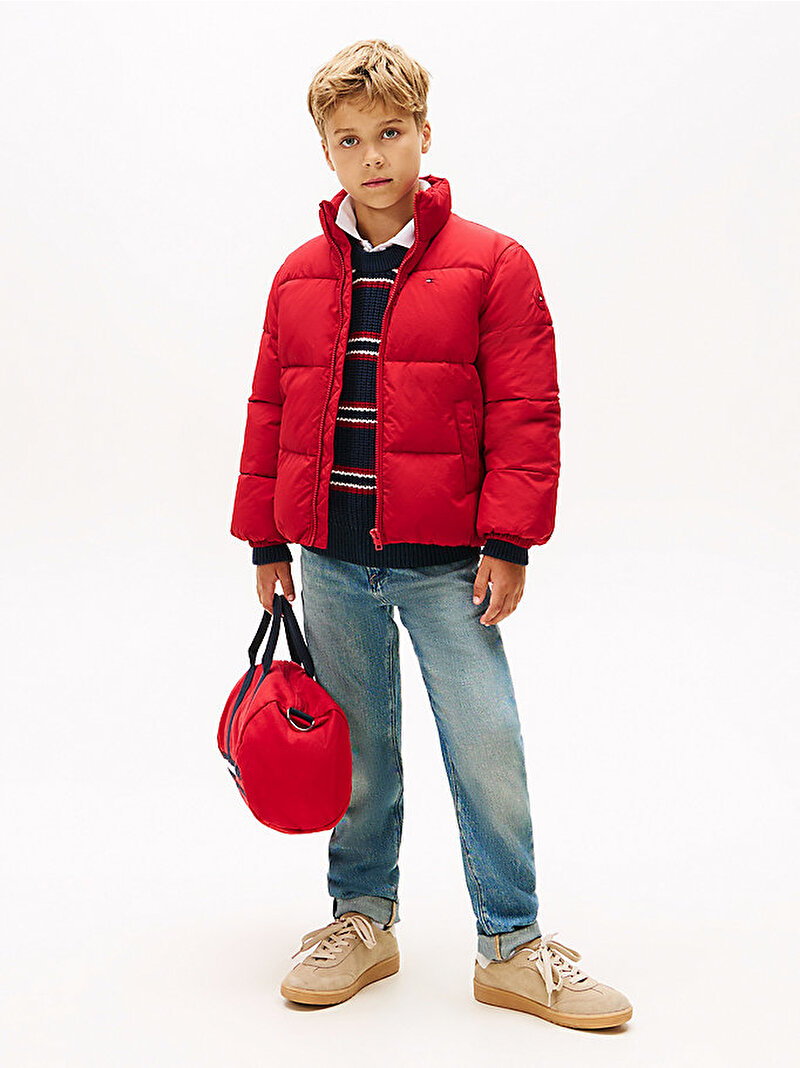 Çocuk Unisex Flag Puffer Mont Kırmızı KS0KS00717XLD