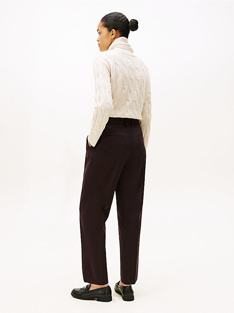 Kadın Timeless Wool Slim Pantolon Kırmızı WW0WW48353XIH