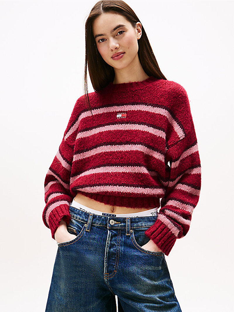 Kadın TJW Badge Stripe Hırka Kırmızı DW0DW21679XJP
