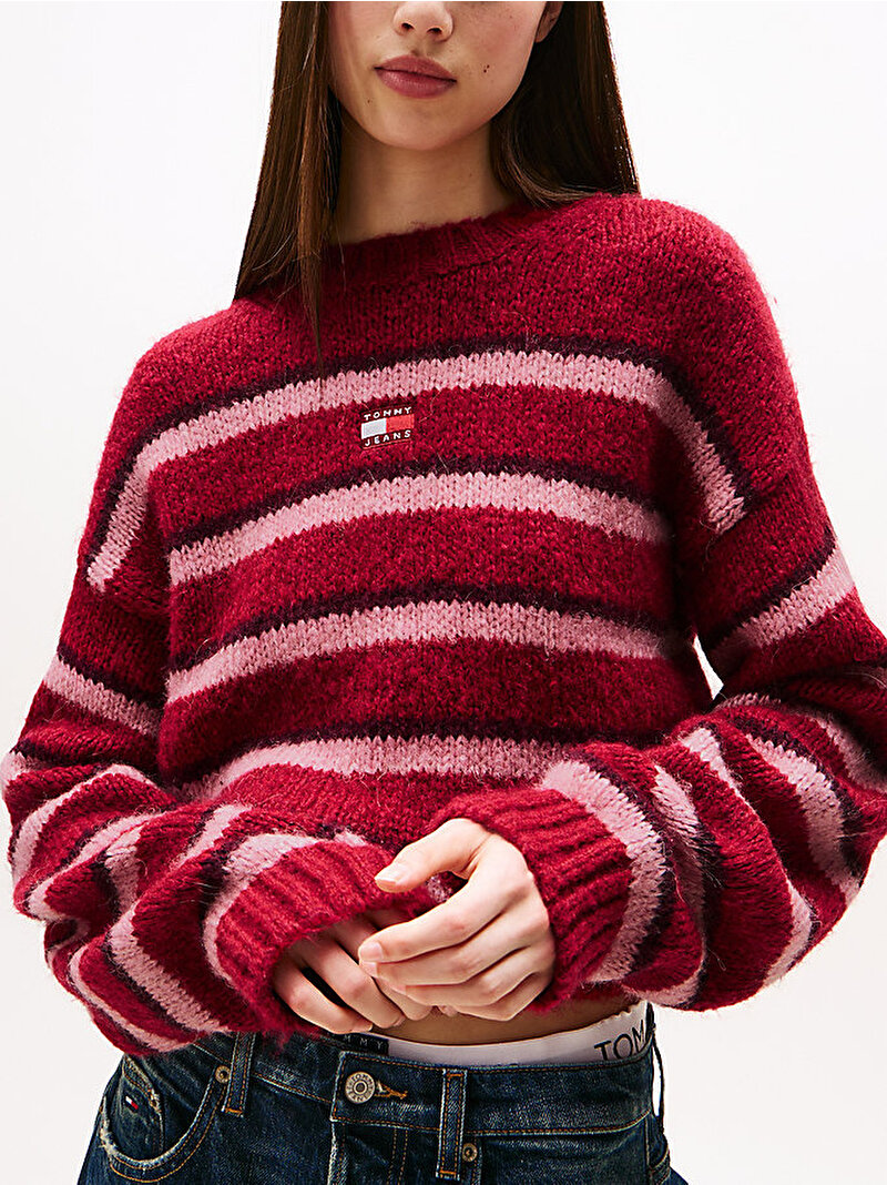 Kadın TJW Badge Stripe Hırka Kırmızı DW0DW21679XJP