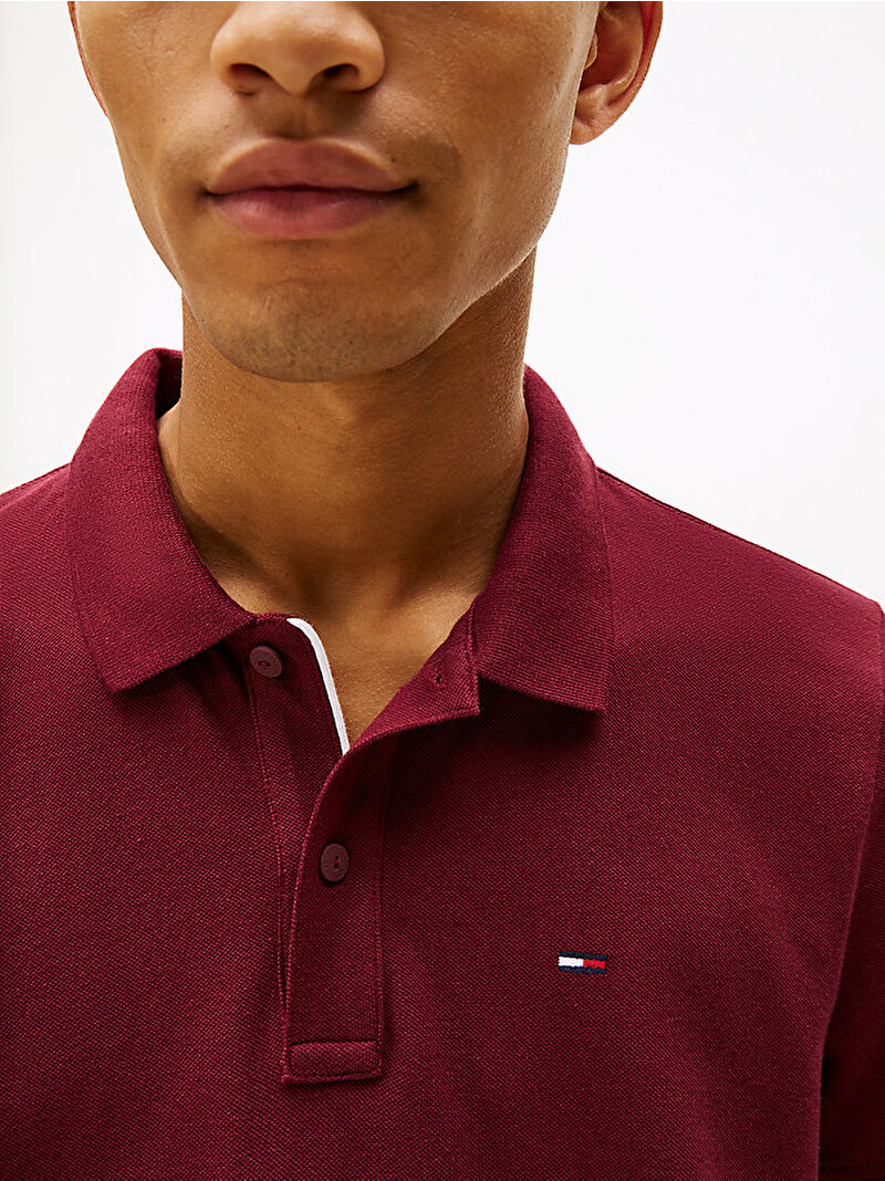 Erkek TJM Slim Placket Polo T-shirt Kırmızı DM0DM20676XIU