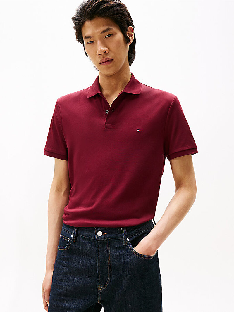 Erkek Liquid Cotton Regular Polo T-shirt Kırmızı MW0MW39994VLP
