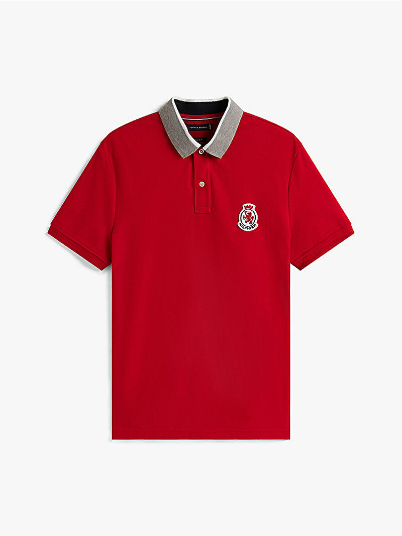 Erkek Herrinbone Collar Polo T-shirt Kırmızı MW0MW40821XLD