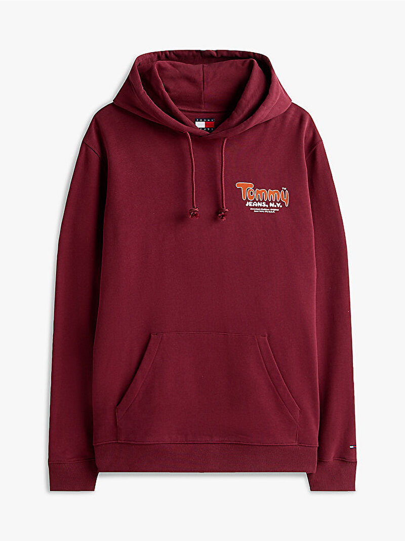 Erkek TJM Regular Font Play Hoodie Kırmızı DM0DM22086XIU