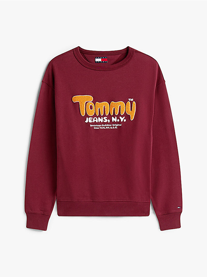 Erkek TJM Relax Boucle Sweatshirt Kırmızı DM0DM22087XIU