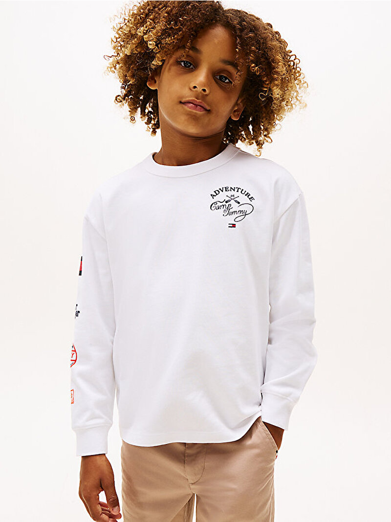 Erkek Çocuk Camp Tommy Multi T-shirt Beyaz  KB0KB09935YBR