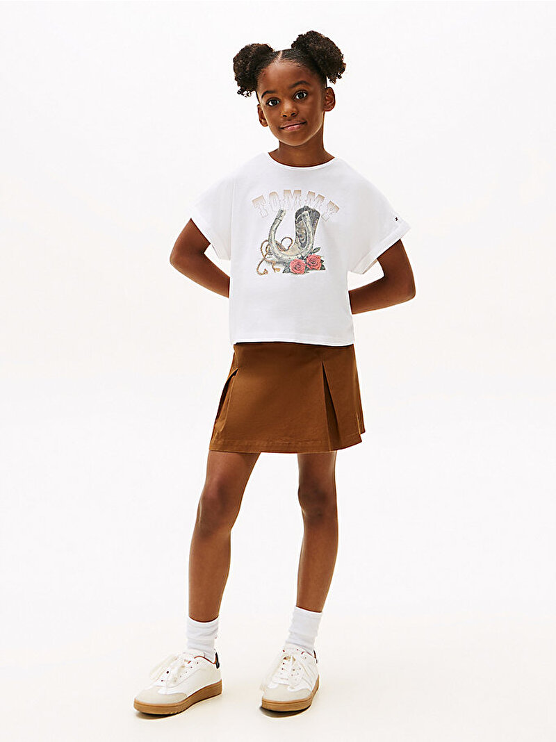 Kız Çocuk Fun Graphic T-shirt Beyaz  KG0KG08995YBR