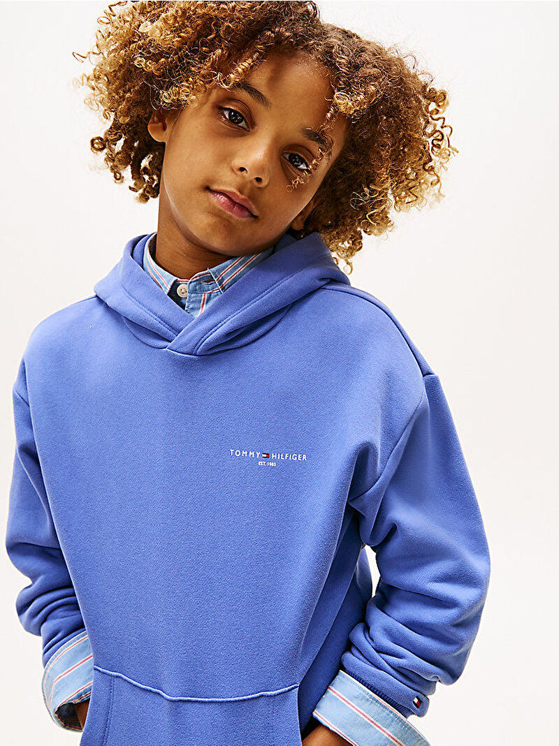 Çocuk Unisex Mini Corp Hoodie Mavi  KS0KS00660C6D