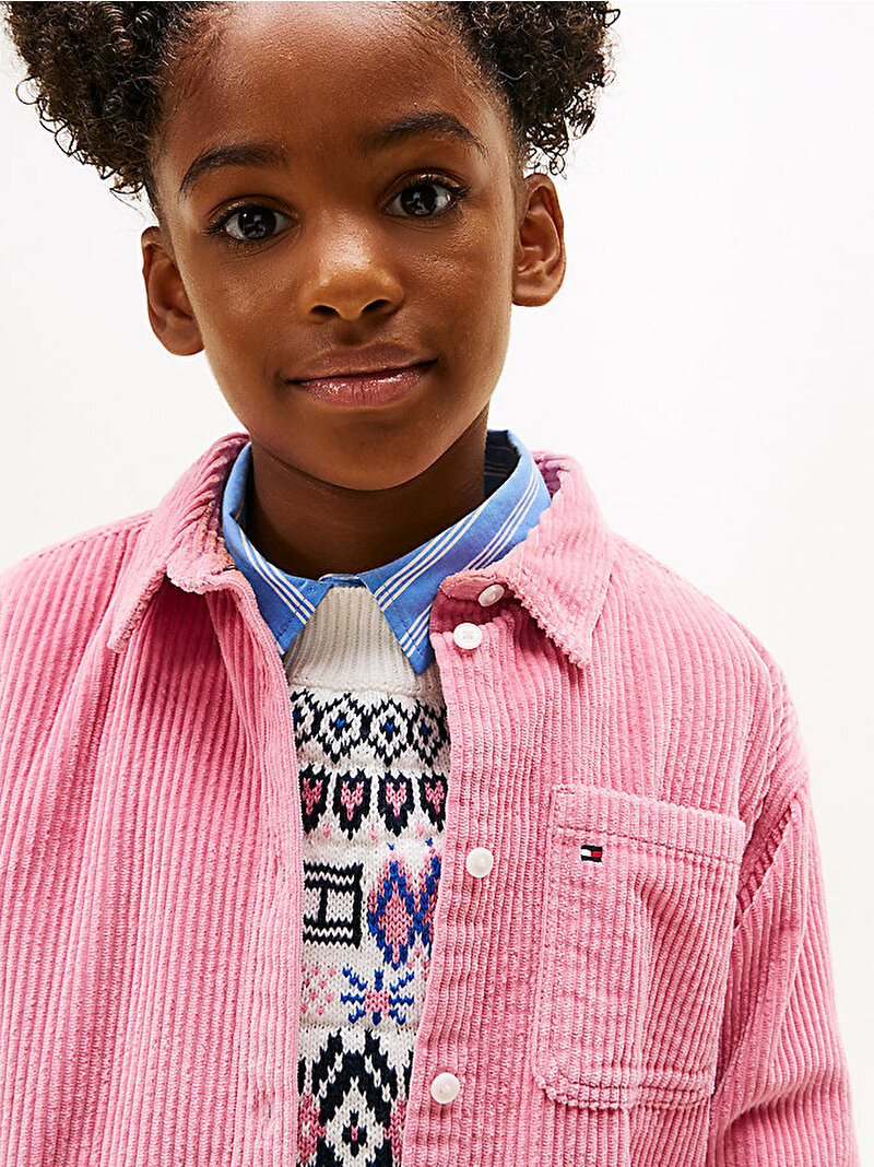 Kız Çocuk Corduroy Overshirt Gömlek Pembe  KG0KG09022THC
