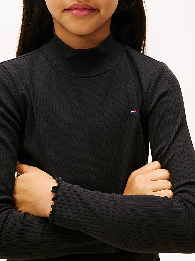 Kız Çocuk Mock Neck Kazak Siyah KG0KG08802BDS