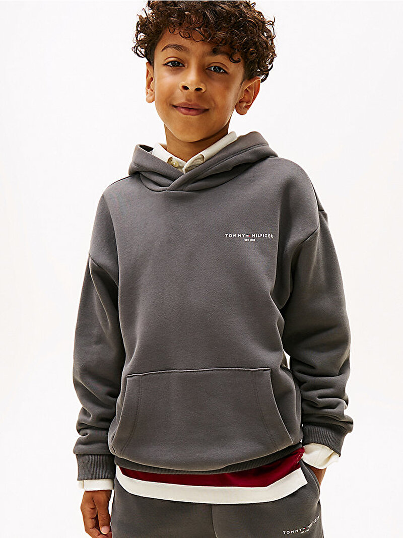 Çocuk Unisex Mini Corp Hoodie Siyah KS0KS00660PT2