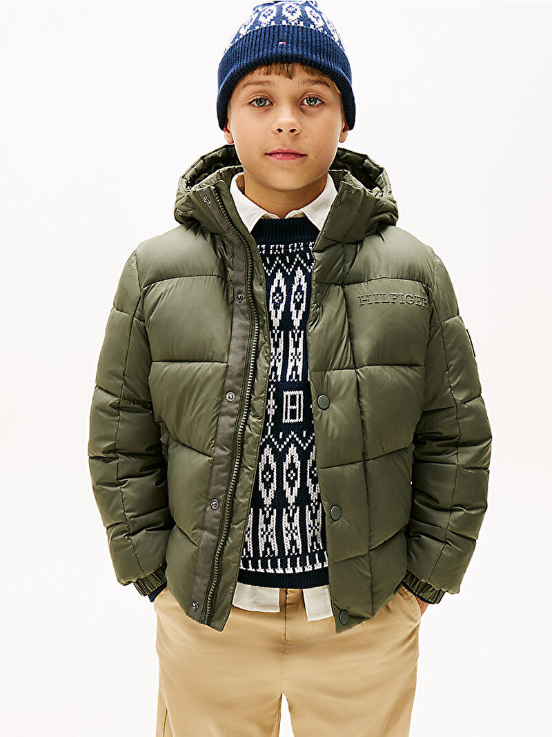 Erkek Çocuk Matt and Shine Puffer Mont Yeşil KB0KB10093MRH