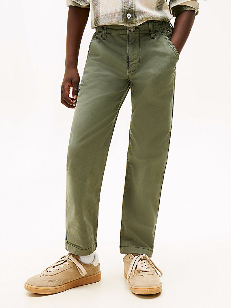Erkek Çocuk Herringbone Worker Pantolon Yeşil KB0KB09945MRH