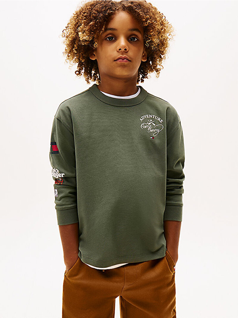 Erkek Çocuk Camp Tommy Multi T-shirt Yeşil KB0KB09935MRH