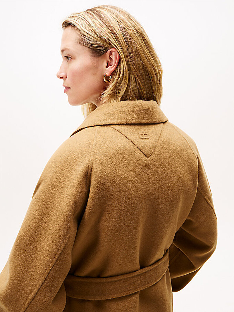 Kadın Wool Regular Belted Kaban Bej  WW0WW47286GWJ