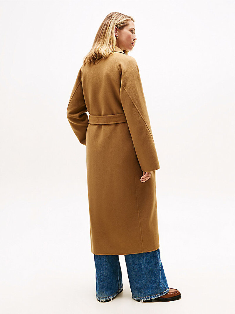 Kadın Wool Regular Belted Kaban Bej  WW0WW47286GWJ