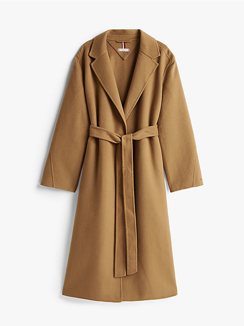 Kadın Wool Regular Belted Kaban Bej  WW0WW47286GWJ